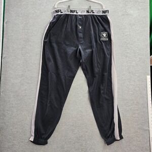 VINTAGE Oakland Raiders Men‎ Sleepwear XL Black NFL Raiders Logo Pajama Pants